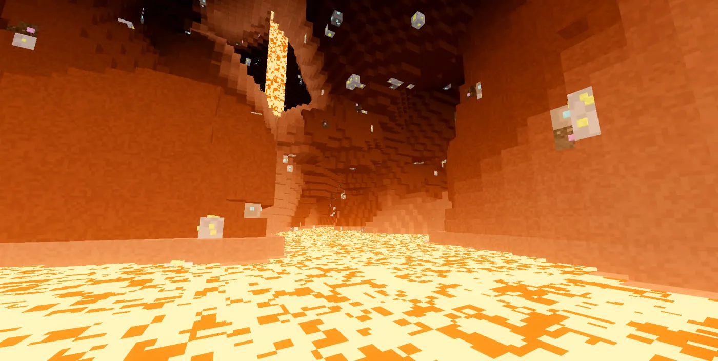 A lake of lava in a deep cavern